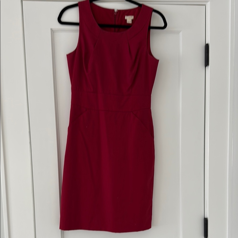 J. Crew Red Sheath Mini Dress with Scoop Neck for Cocktail
